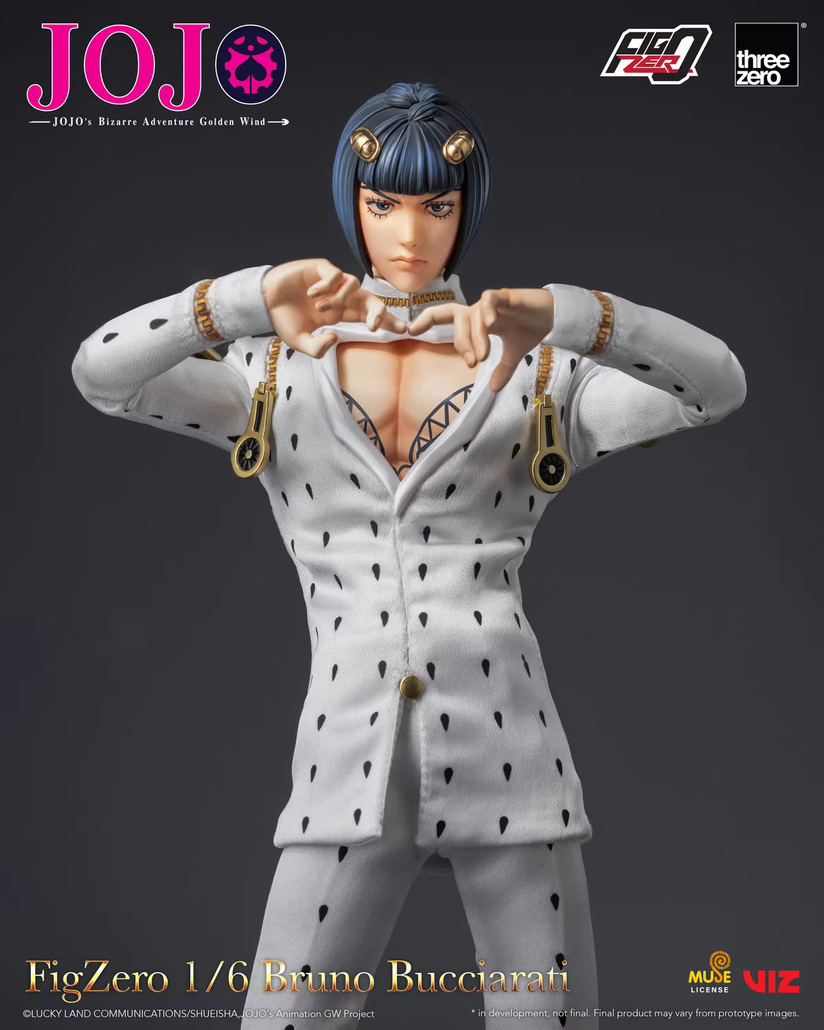 JoJo's Bizarre Adventure Threezero Bruno Bucciarati FigZero 3Z06590M0 1/6 Licensed Action Figure