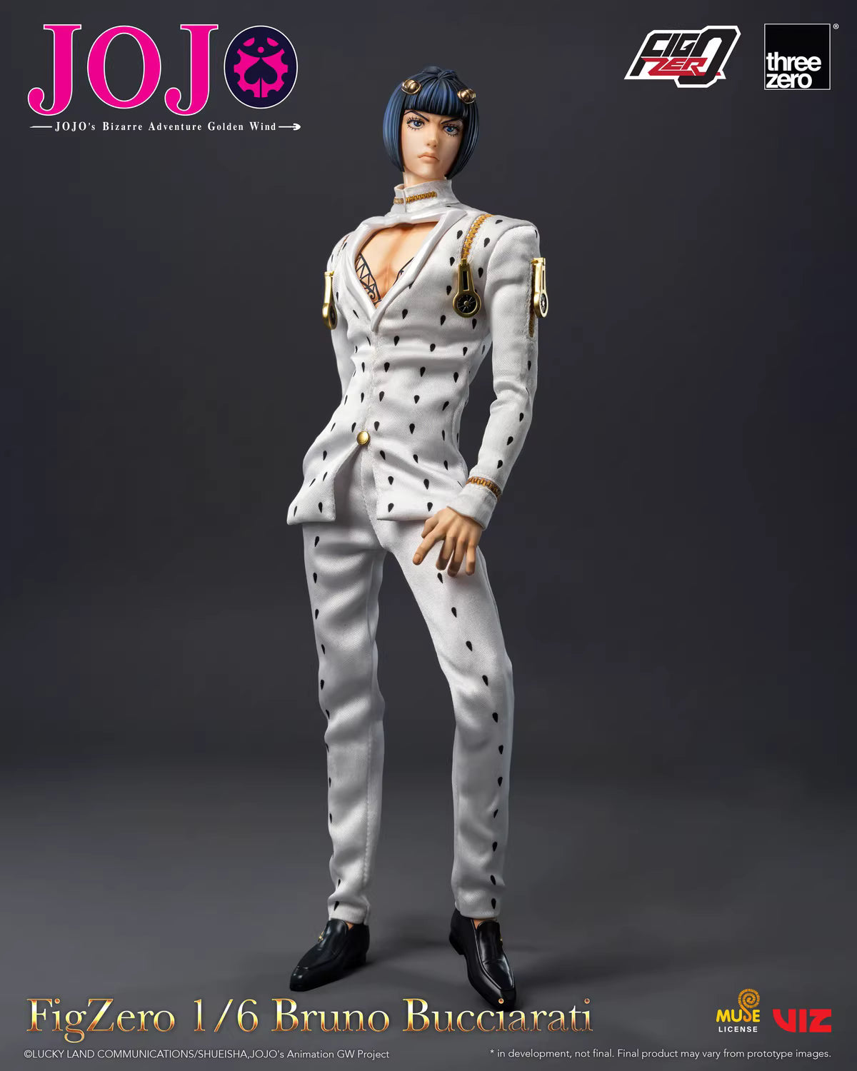 JoJo's Bizarre Adventure Threezero Bruno Bucciarati FigZero 3Z06590M0 1/6 Licensed Action Figure