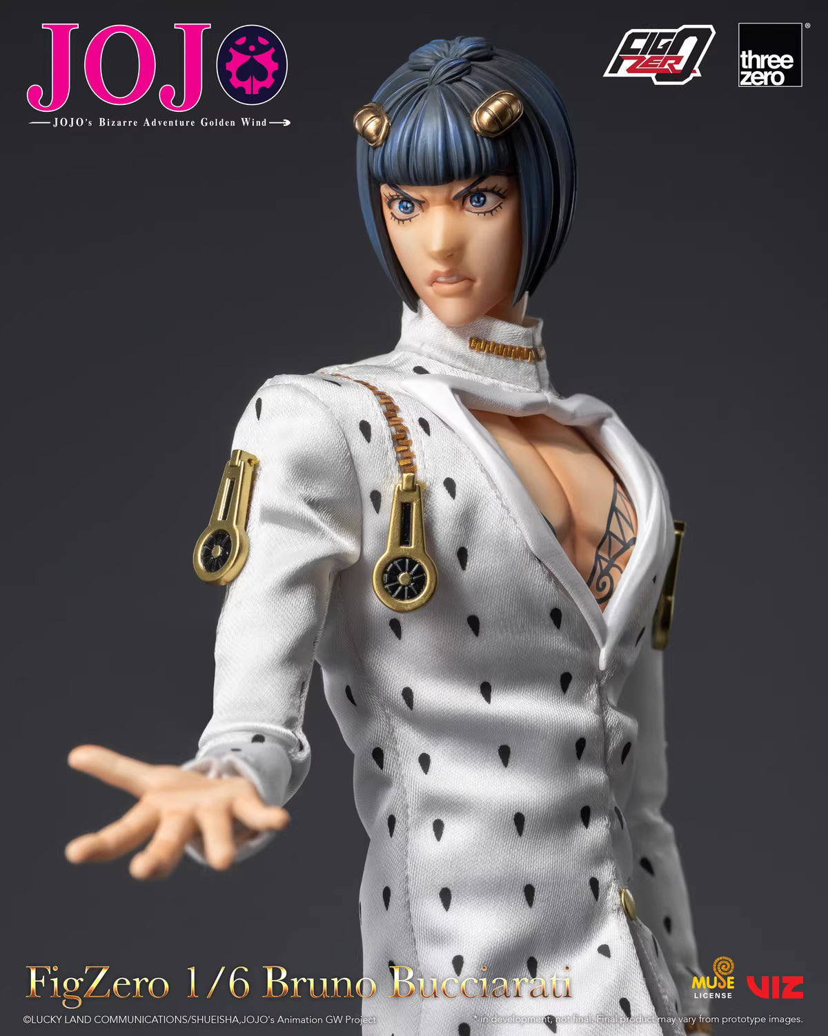 JoJo's Bizarre Adventure Threezero Bruno Bucciarati FigZero 3Z06590M0 1/6 Licensed Action Figure