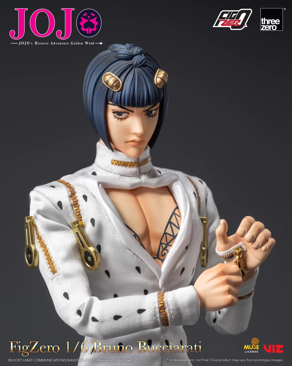 JoJo's Bizarre Adventure Threezero Bruno Bucciarati FigZero 3Z06590M0 1/6 Licensed Action Figure