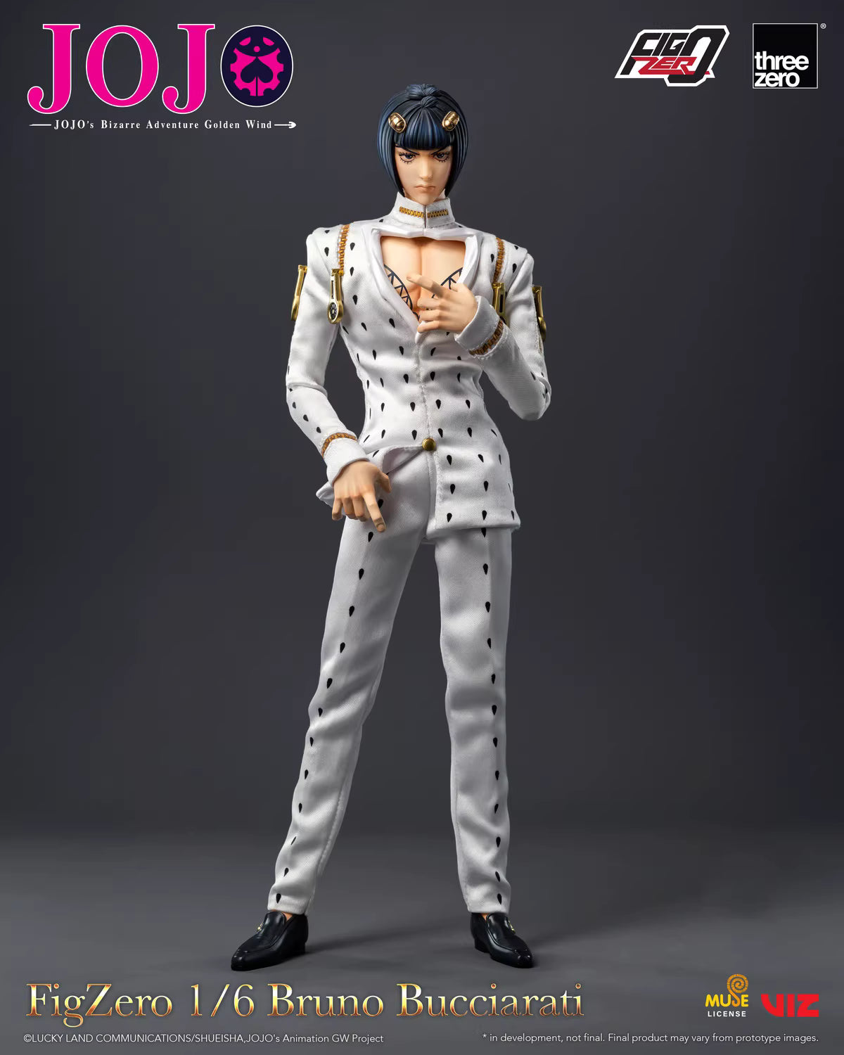 JoJo's Bizarre Adventure Threezero Bruno Bucciarati FigZero 3Z06590M0 1/6 Licensed Action Figure