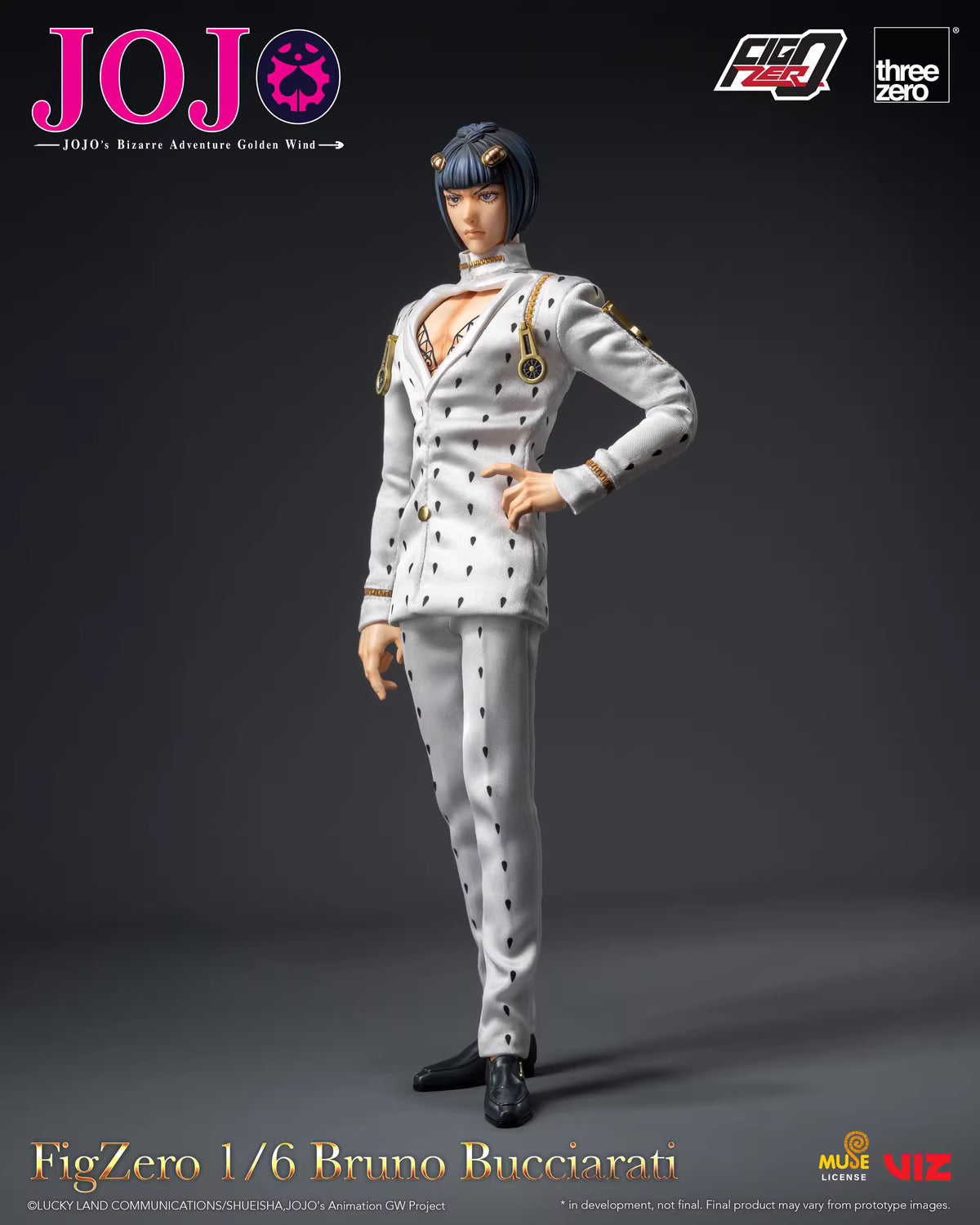 JoJo's Bizarre Adventure Threezero Bruno Bucciarati FigZero 3Z06590M0 1/6 Licensed Action Figure