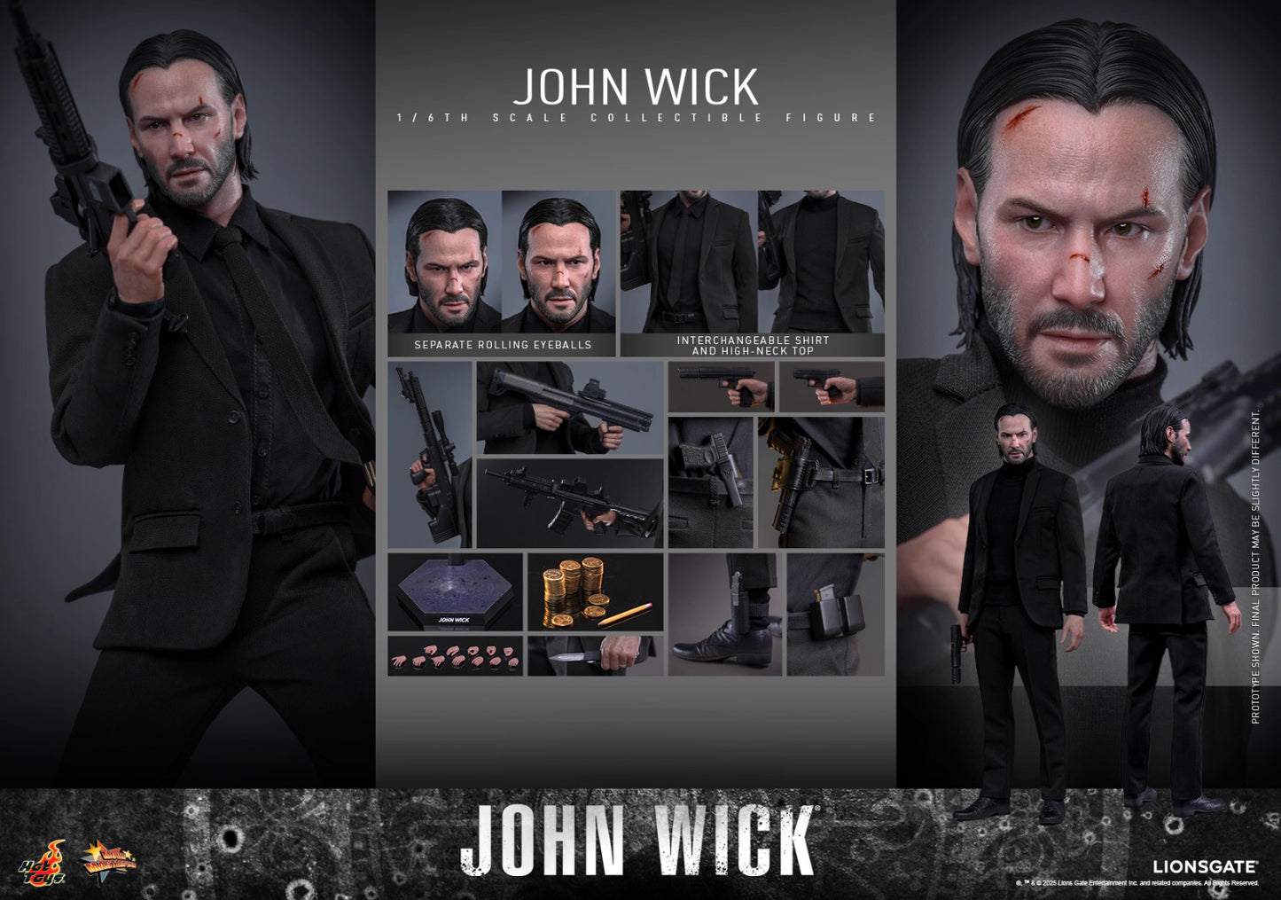 John Wick Hot Toys John Wick MMS832 1/6 Licensed Action Figure