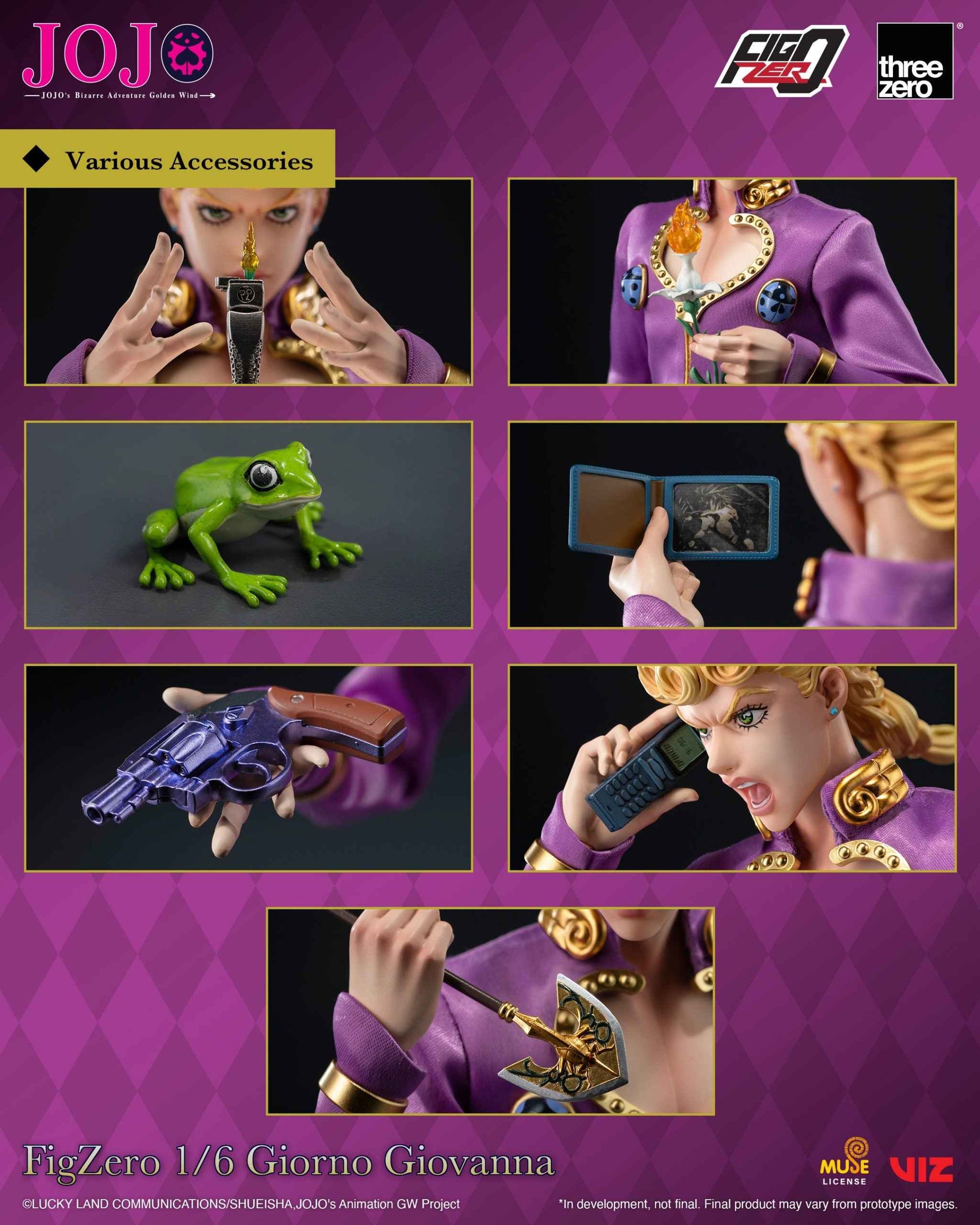Jojo's Bizarre Adventure Threezero Giorno Giovanna 3Z06570M0 Licensed Action Figure