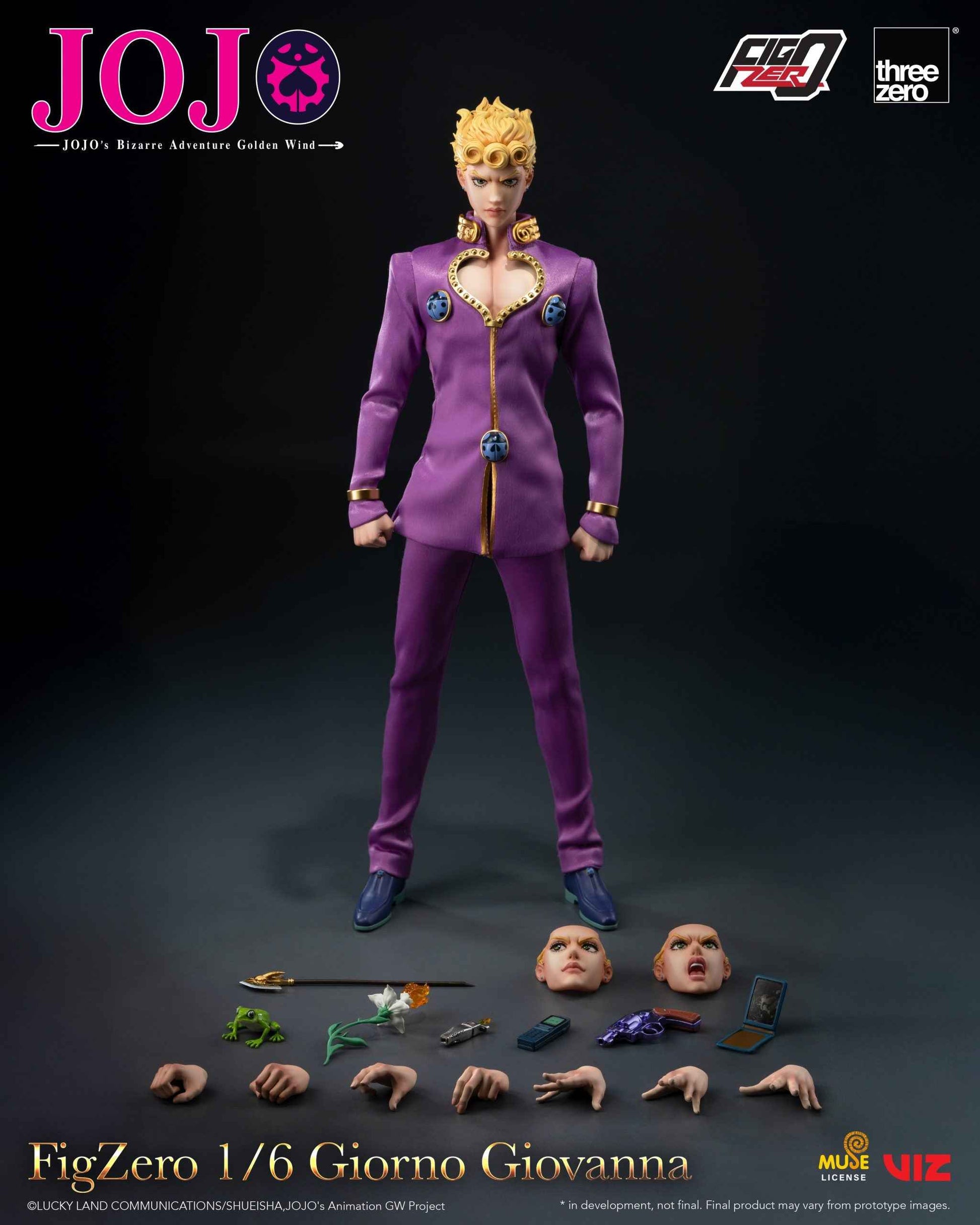 Jojo's Bizarre Adventure Threezero Giorno Giovanna 3Z06570M0 Licensed Action Figure