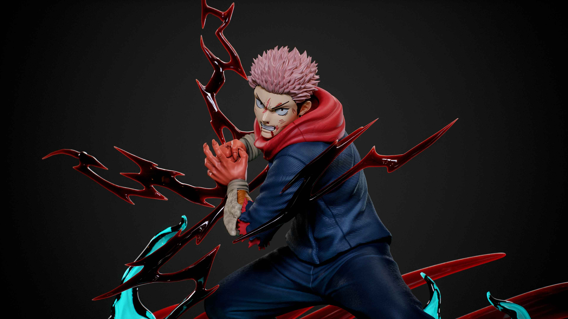 Jujutsu Kaisen Player 1 Studio Yuji Itadori Black Flash Resin Statue