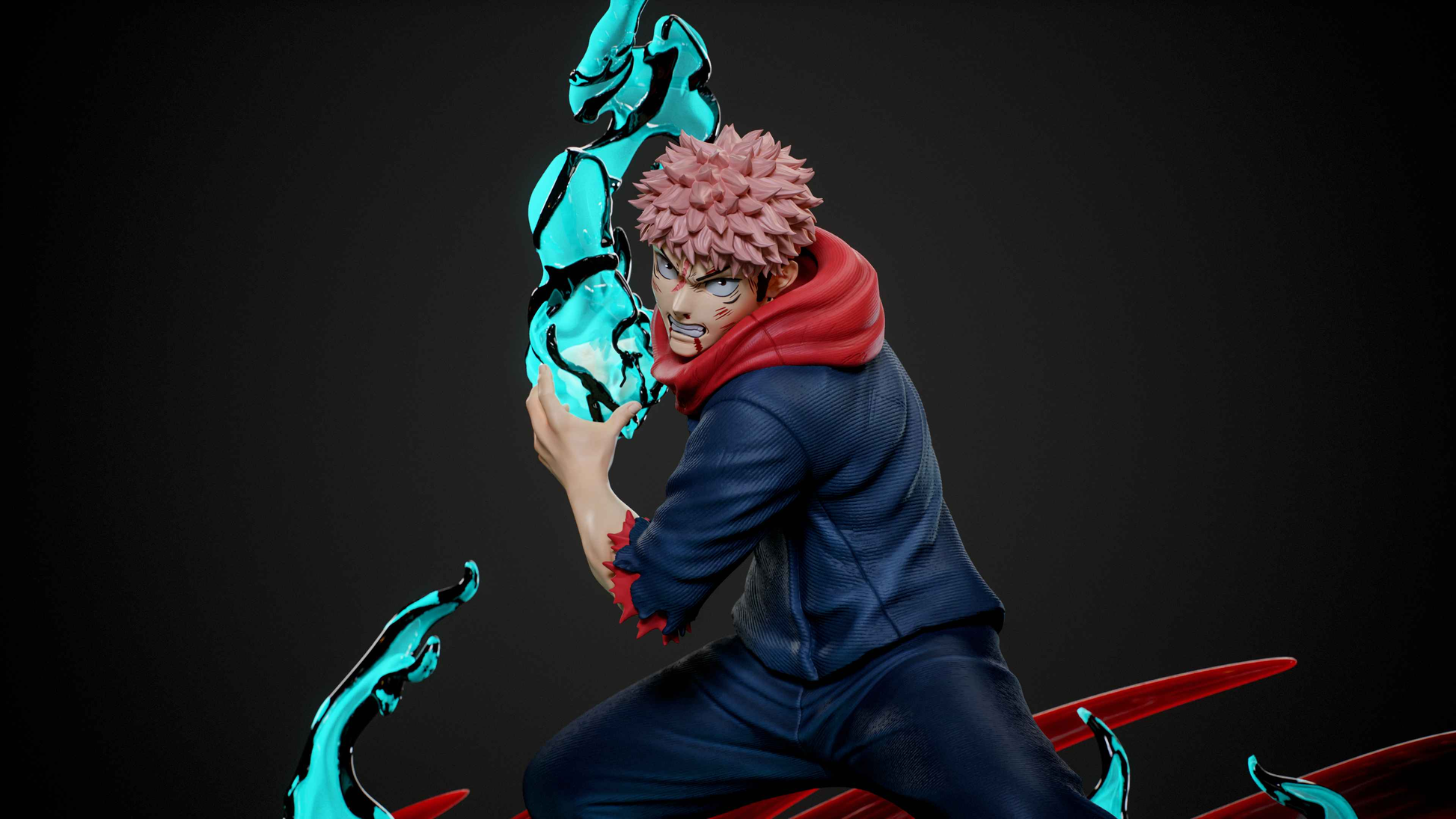 Jujutsu Kaisen Player 1 Studio Yuji Itadori Black Flash Resin Statue
