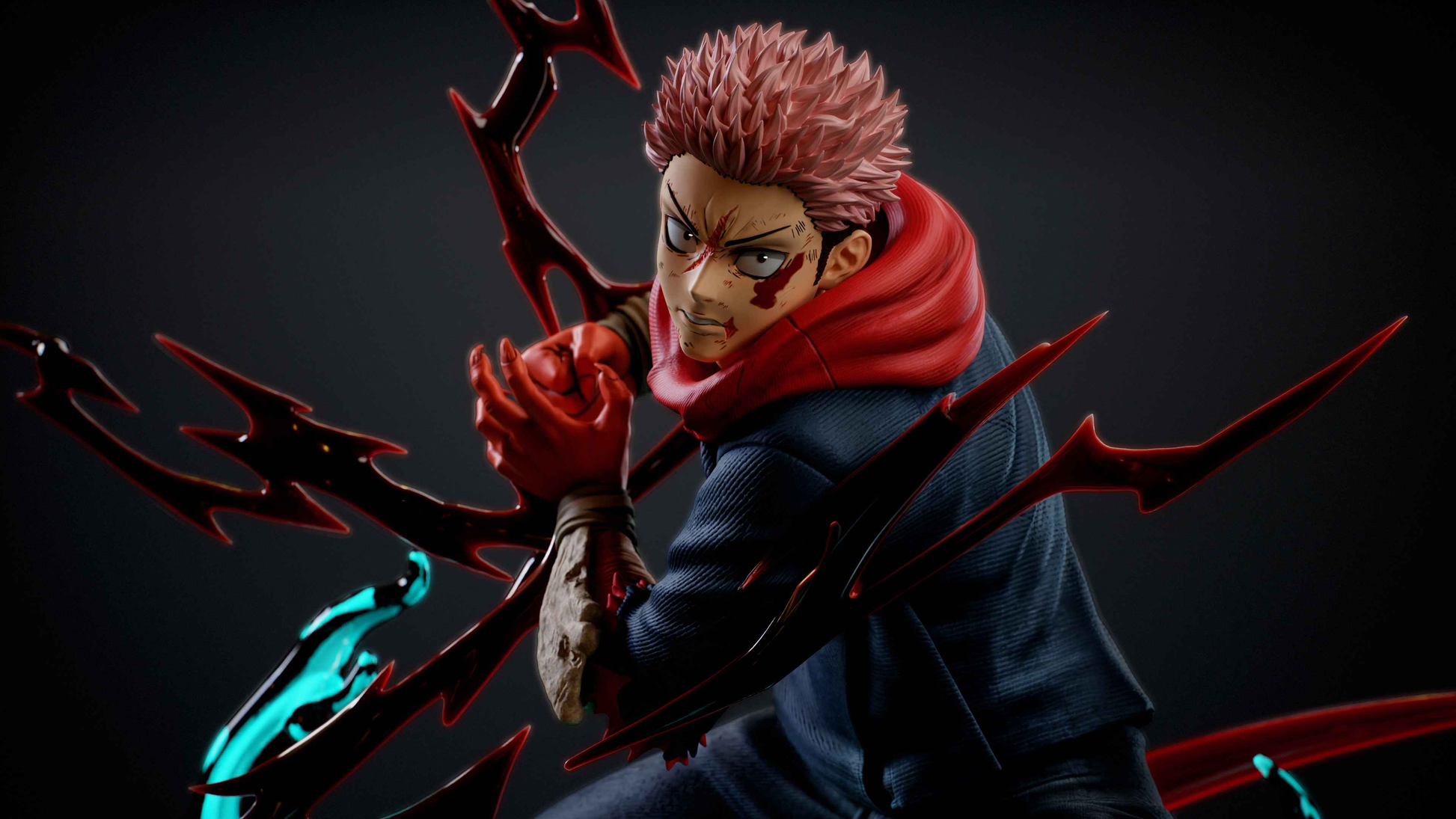 Jujutsu Kaisen Player 1 Studio Yuji Itadori Black Flash Resin Statue