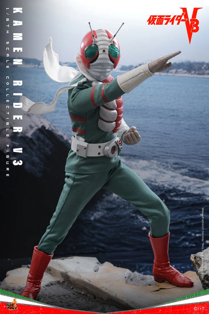 Kamen Rider Hot Toys Shiro Kazami Kamen Rider V3 TMS162 Licensed Action Figure