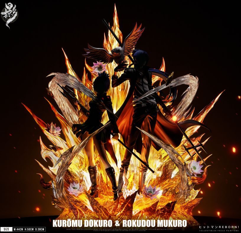 Katekyo Hitman Reborn Lue Ying Studio Kuromu Dokuro & Rokudo Mukuro Resin Statue