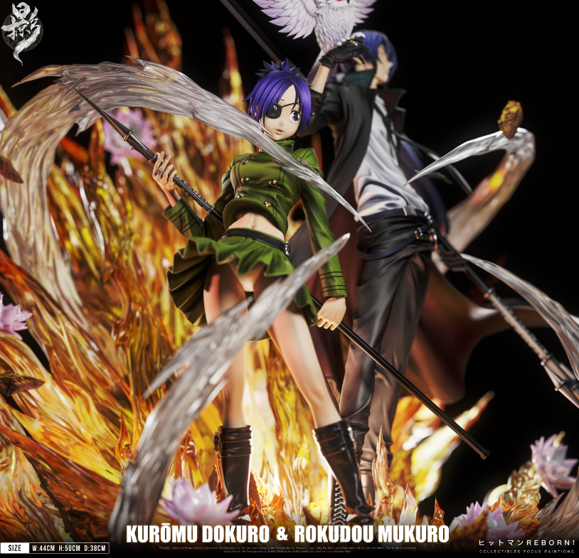 Katekyo Hitman Reborn Lue Ying Studio Kuromu Dokuro & Rokudo Mukuro Resin Statue