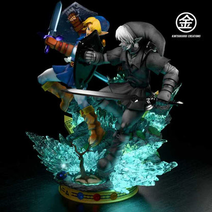 Legends of Zelda Kintsukuroi Creations Link vs Dark Link Resin Statue