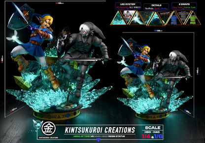 Legends of Zelda Kintsukuroi Creations Link vs Dark Link Resin Statue