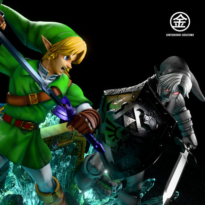 Legends of Zelda Kintsukuroi Creations Link vs Dark Link Resin Statue