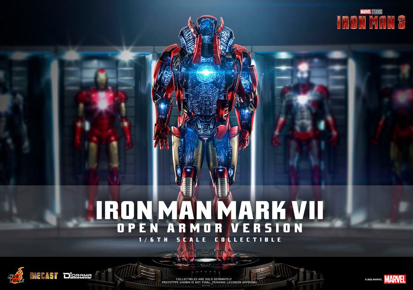 Marvel Hot Toys Iron Man MK7 Open Armor Version DS004D51 1/6 Licensed Action Figure