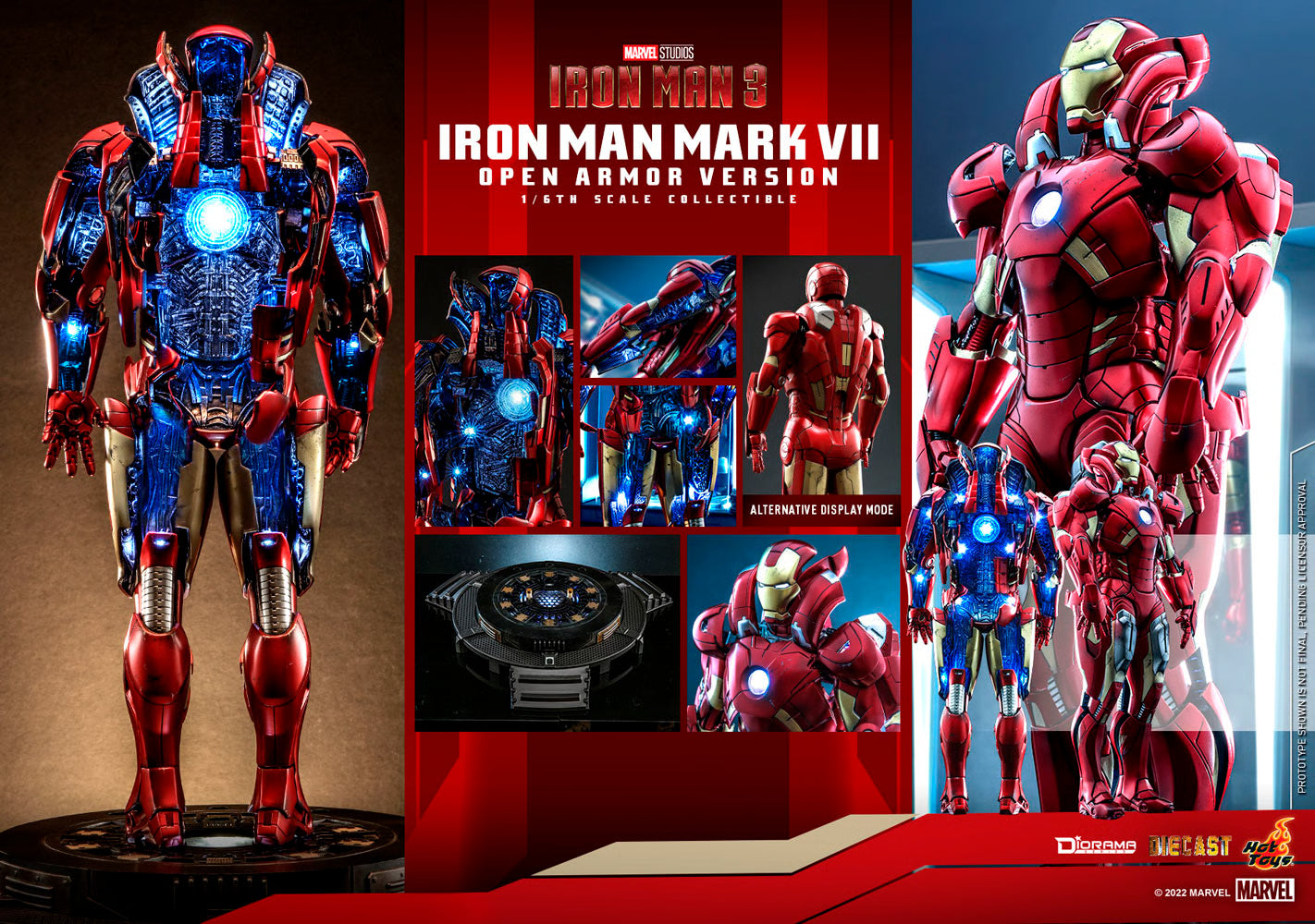 Marvel Hot Toys Iron Man MK7 Open Armor Version DS004D51 1/6 Licensed Action Figure