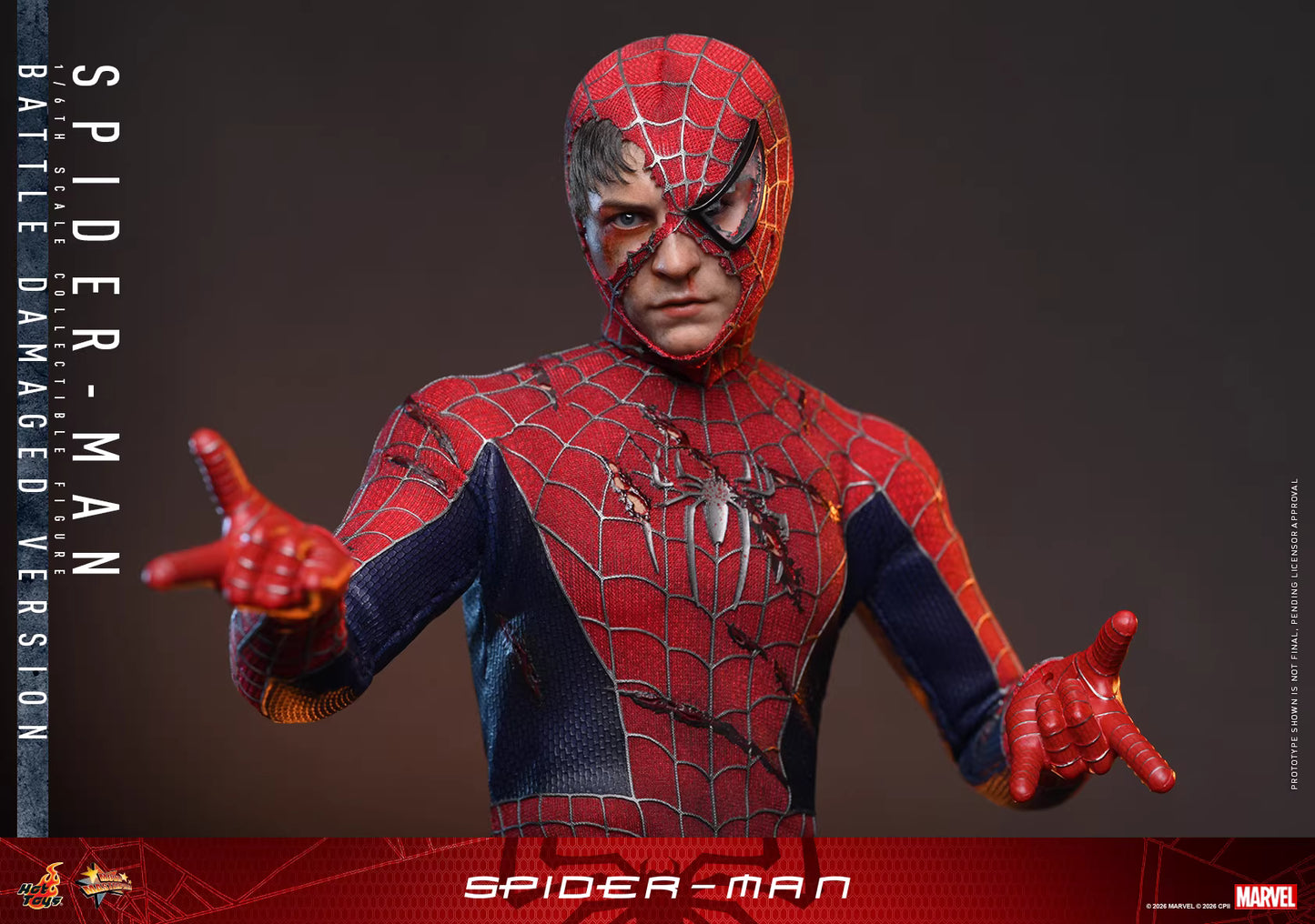Marvel Hot Toys Spider-Man Peter Parker Battle-Damaged MMS859 Licensed Action Figure