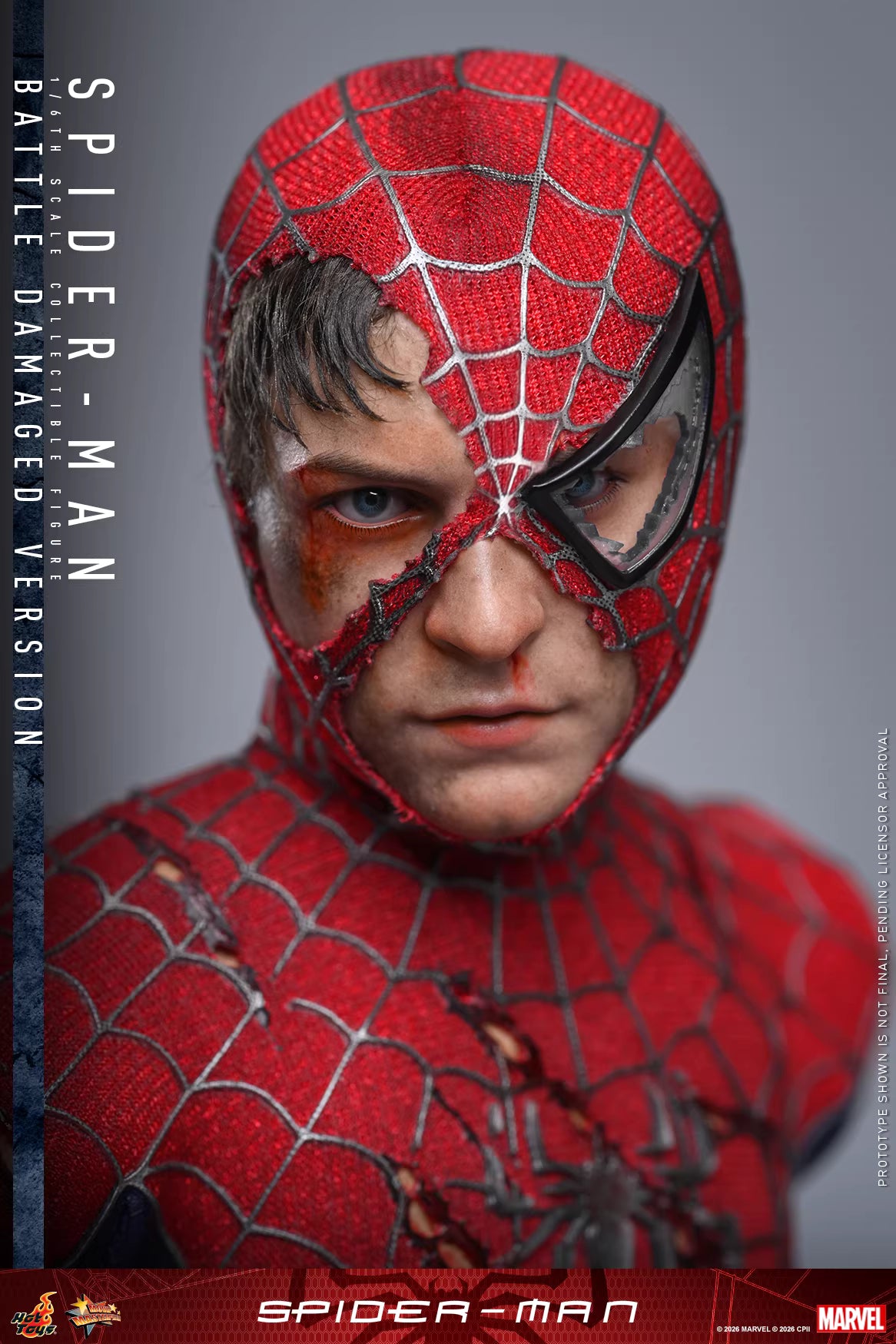Marvel Hot Toys Spider-Man Peter Parker Battle-Damaged MMS859 Licensed Action Figure