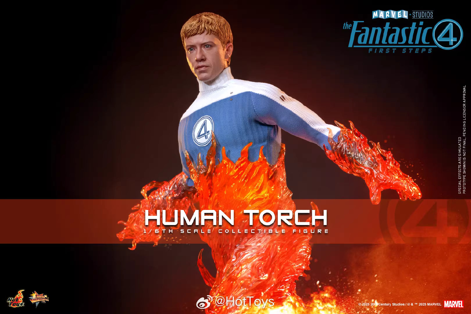 Marvel Hot Toys The Fantastic Four: First Steps Human Torch MMS829 Licensed Action Figure