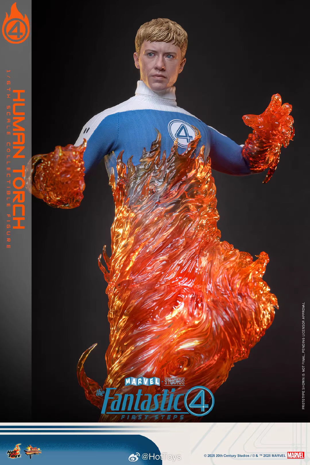 Marvel Hot Toys The Fantastic Four: First Steps Human Torch MMS829 Licensed Action Figure