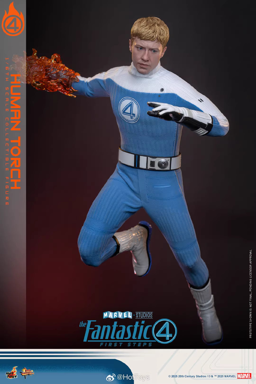 Marvel Hot Toys The Fantastic Four: First Steps Human Torch MMS829 Licensed Action Figure