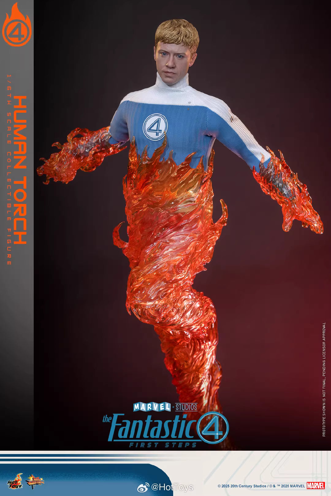 Marvel Hot Toys The Fantastic Four: First Steps Human Torch MMS829 Licensed Action Figure