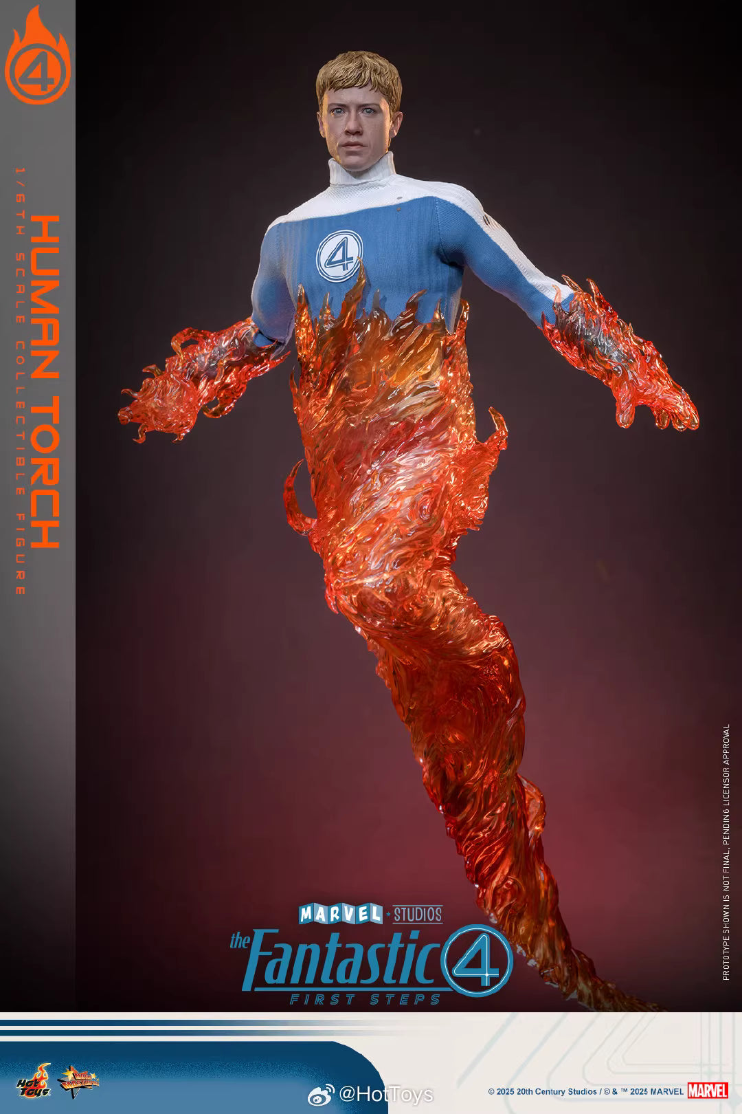 Marvel Hot Toys The Fantastic Four: First Steps Human Torch MMS829 Licensed Action Figure