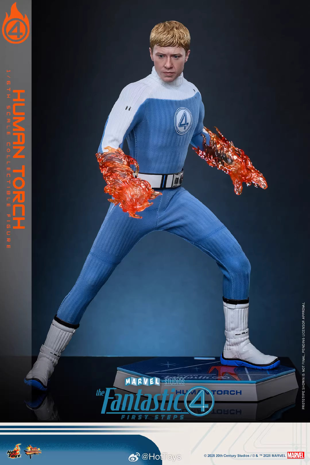 Marvel Hot Toys The Fantastic Four: First Steps Human Torch MMS829 Licensed Action Figure