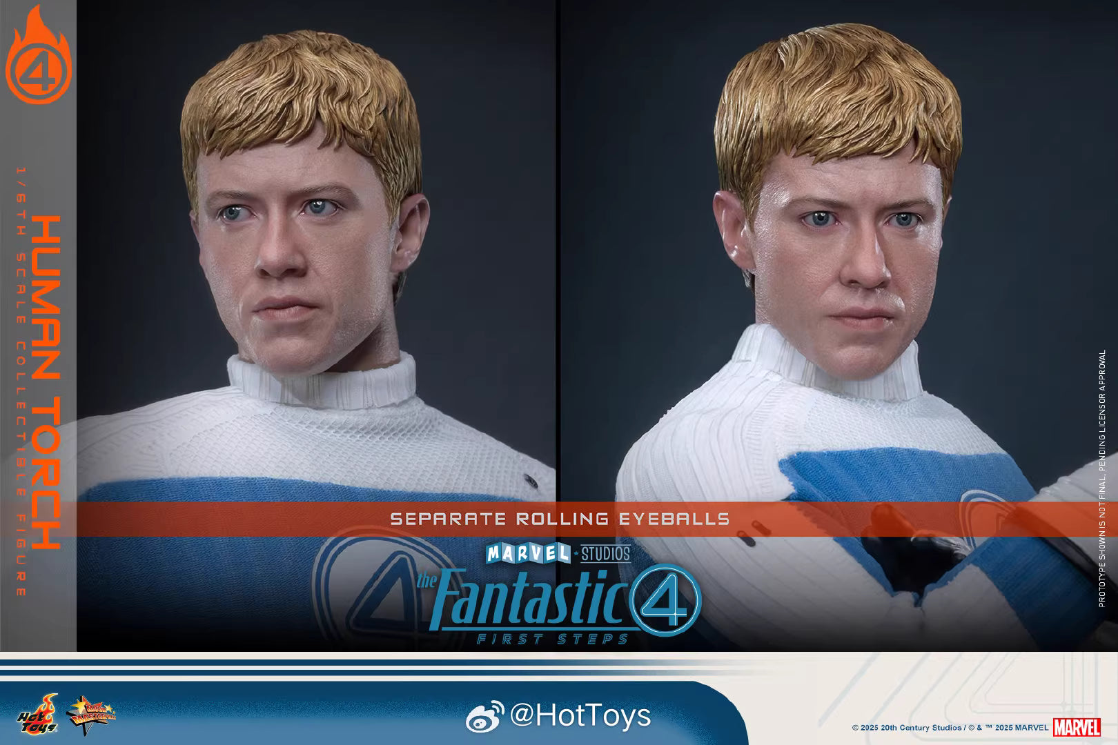 Marvel Hot Toys The Fantastic Four: First Steps Human Torch MMS829 Licensed Action Figure