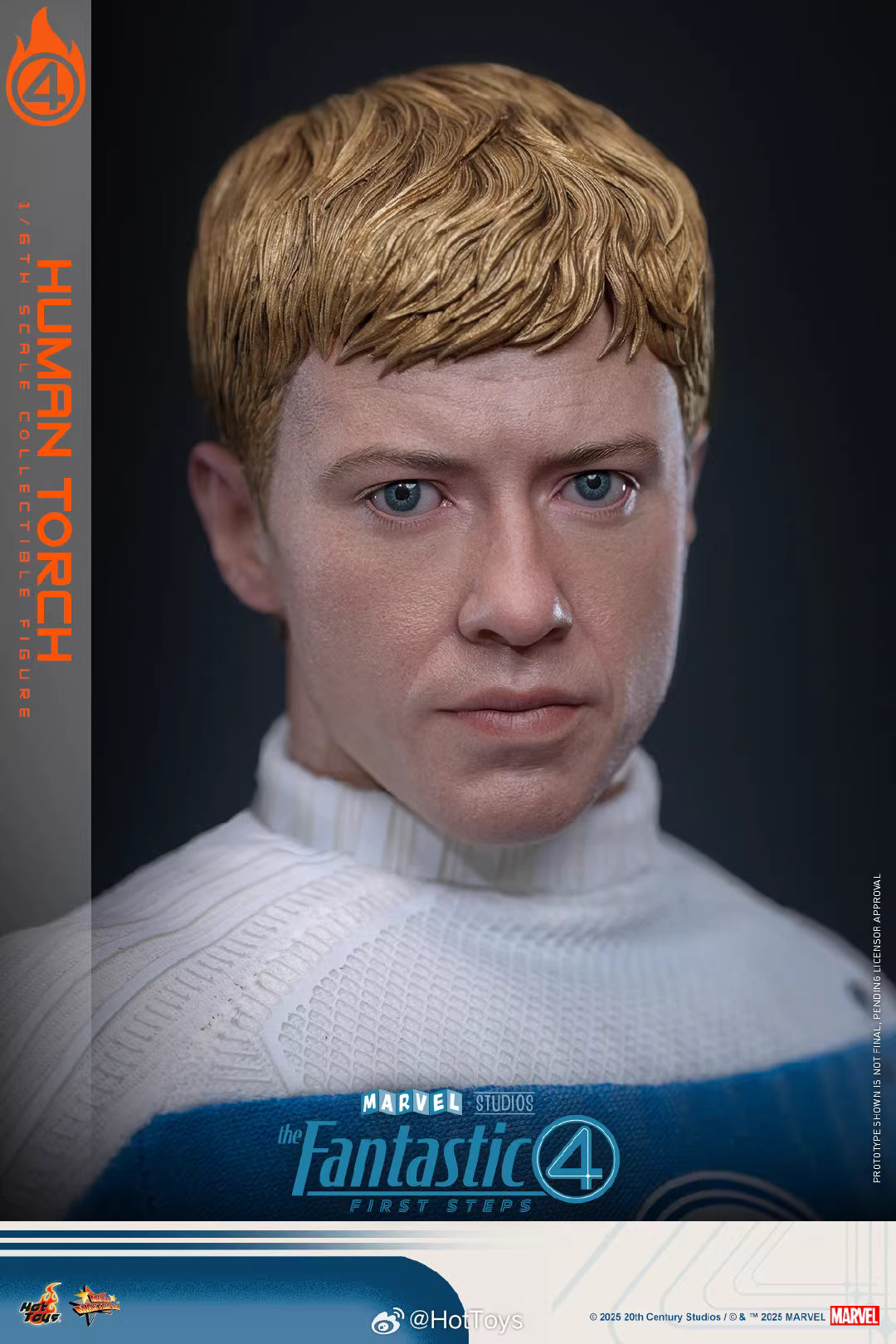 Marvel Hot Toys The Fantastic Four: First Steps Human Torch MMS829 Licensed Action Figure