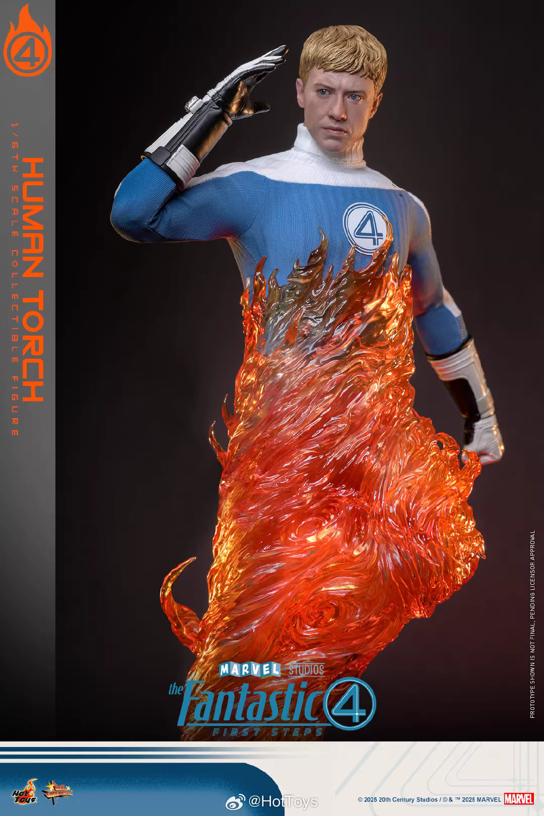 Marvel Hot Toys The Fantastic Four: First Steps Human Torch MMS829 Licensed Action Figure