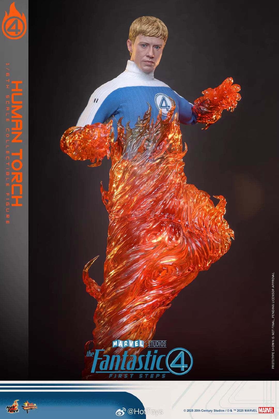 Marvel Hot Toys The Fantastic Four: First Steps Human Torch MMS829 Licensed Action Figure