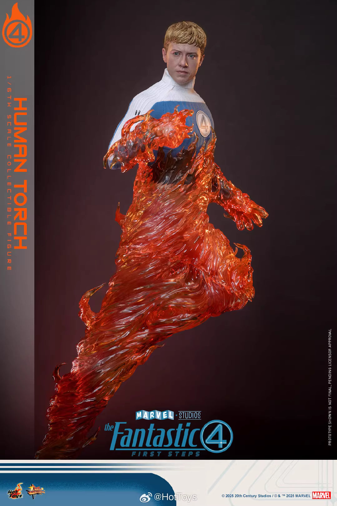 Marvel Hot Toys The Fantastic Four: First Steps Human Torch MMS829 Licensed Action Figure
