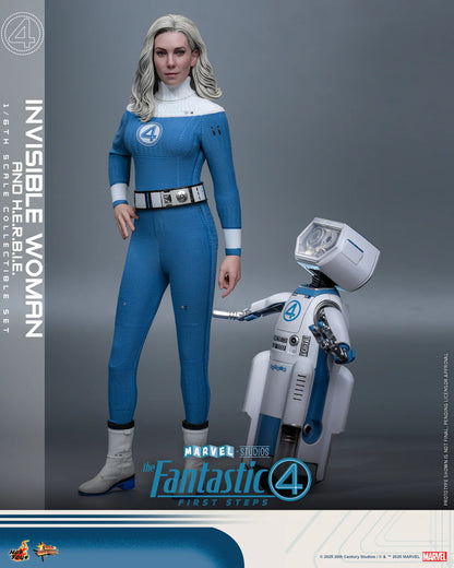 Marvel Hot Toys The Fantastic Four: First Steps Invisible Woman & H.E.R.B.I.E Set MMS824 Licensed Action Figure