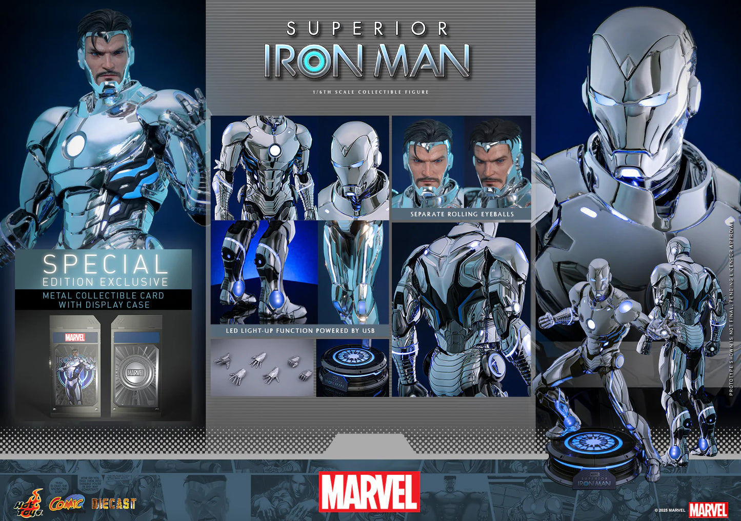Marvel Hot Toys Ultimate Iron Man Tony Stark (Special Edition) CMS026D73B Licensed Action Figure