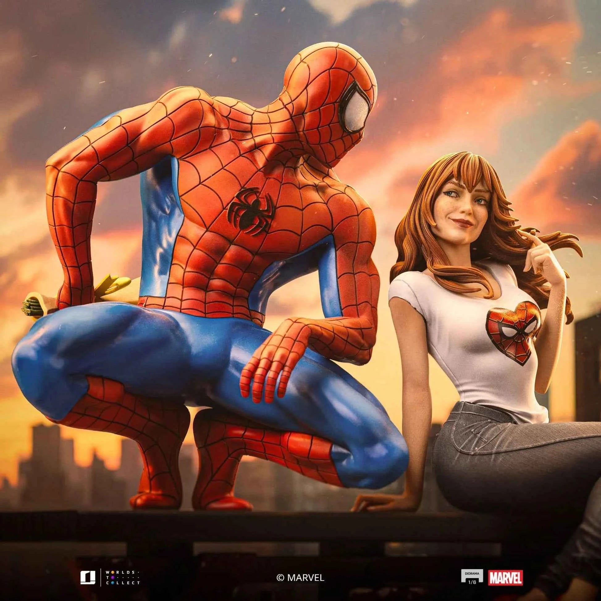 Marvel Iron Studio Spider-Man and Mary Jane Diorama MARCAS119025-16 1/6 Licensed Resin Statue