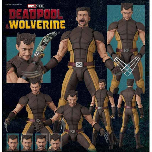 Marvel MEDICOM TOY Deadpool & Wolverine MAFEX No.297 Wolverine (Brown Suit Ver.) Licensed Action Figure