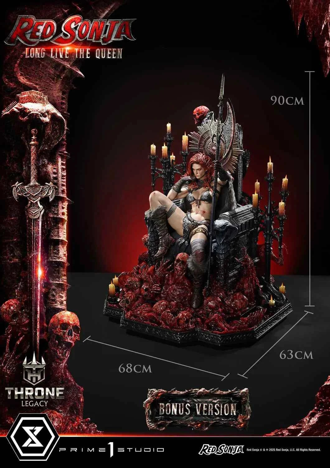 Marvel Prime 1 Studio Red Sonja Throne Legacy Long Live the Queen TLCRS-01 TLCRS-01S 1/3 Licensed Resin Statue
