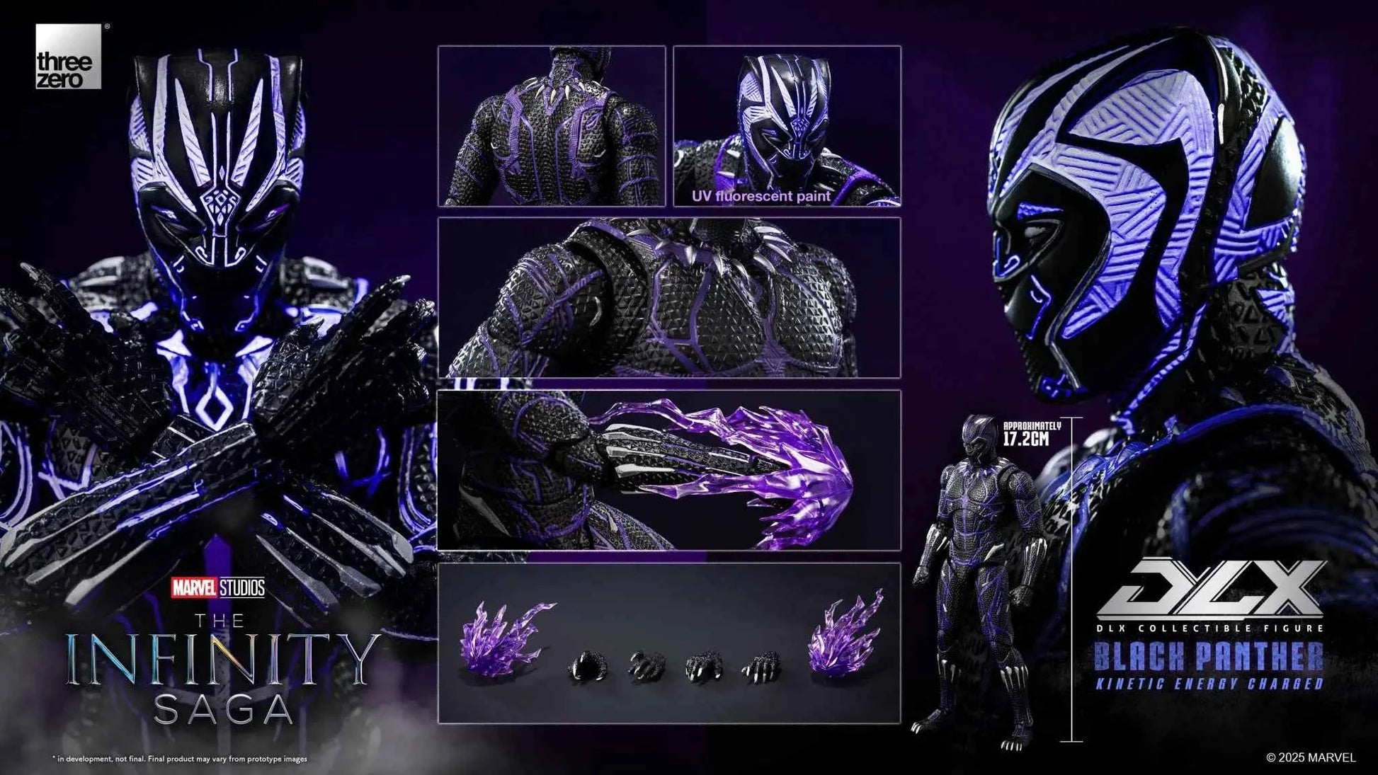 Marvel Threezero The Infinity Saga DLX Black Panther Kinetic Energy Recharge 3Z08210C0 Licensed Action Figure