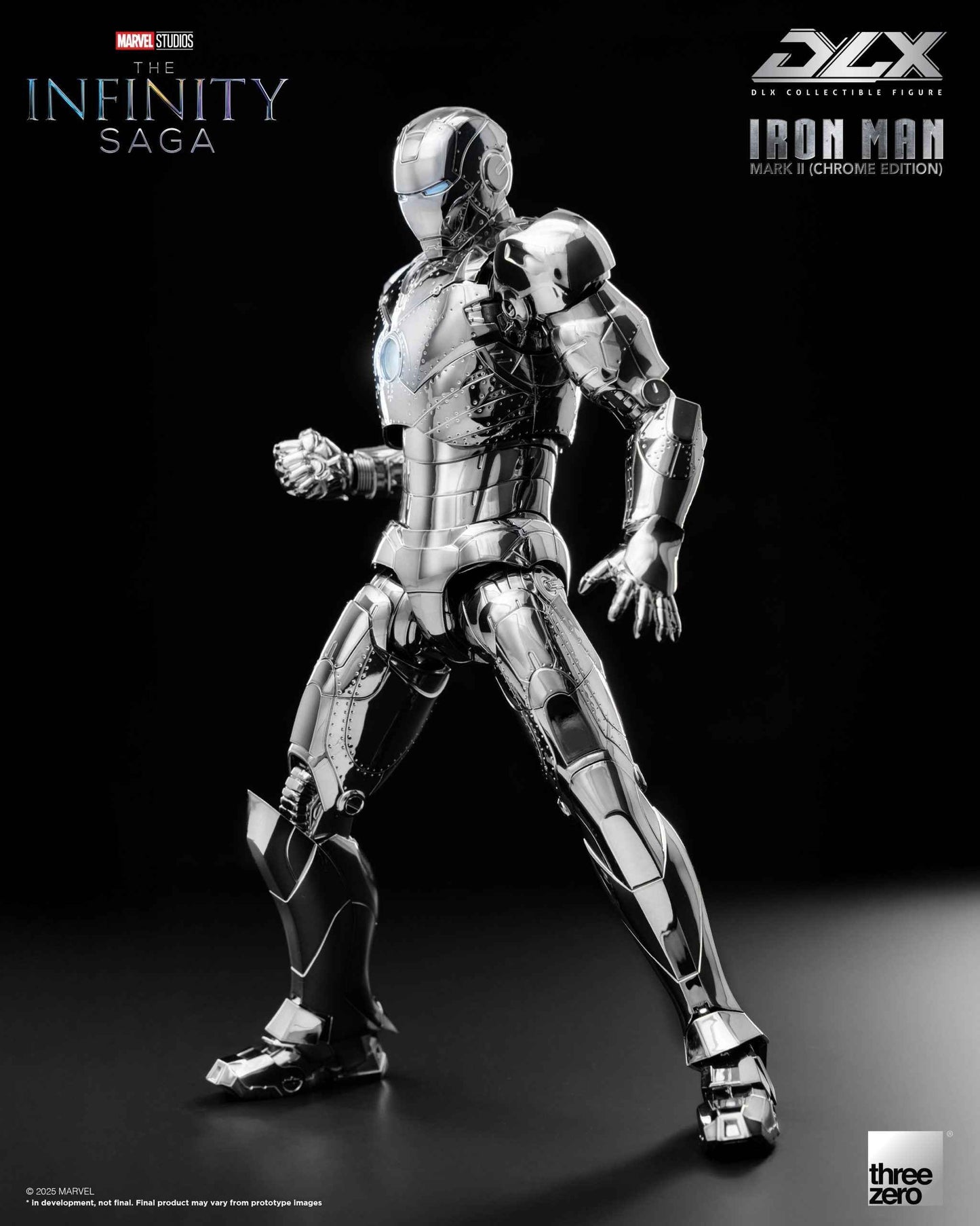 Marvel Threezero The Infinity Saga DLX Iron Man Mark 2 Chrome Edition 3Z09240C0 Licensed Action Figure