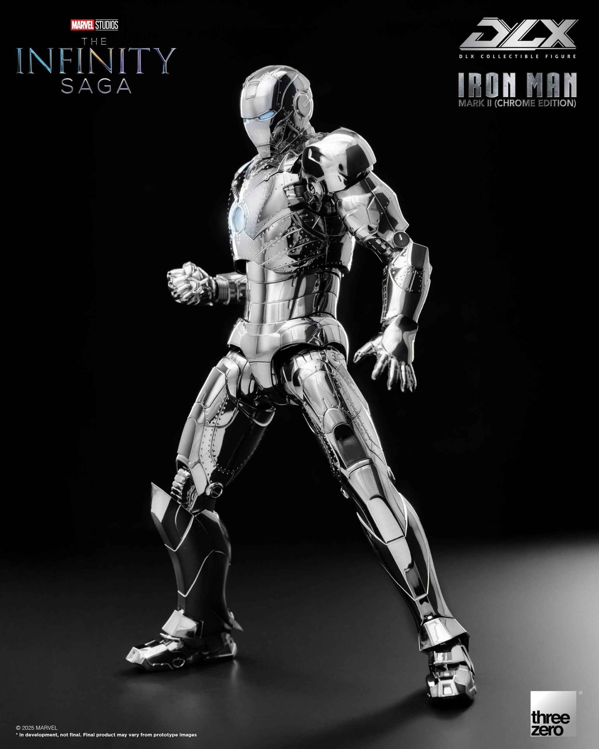 Marvel Threezero The Infinity Saga DLX Iron Man Mark 2 Chrome Edition 3Z09240C0 Licensed Action Figure