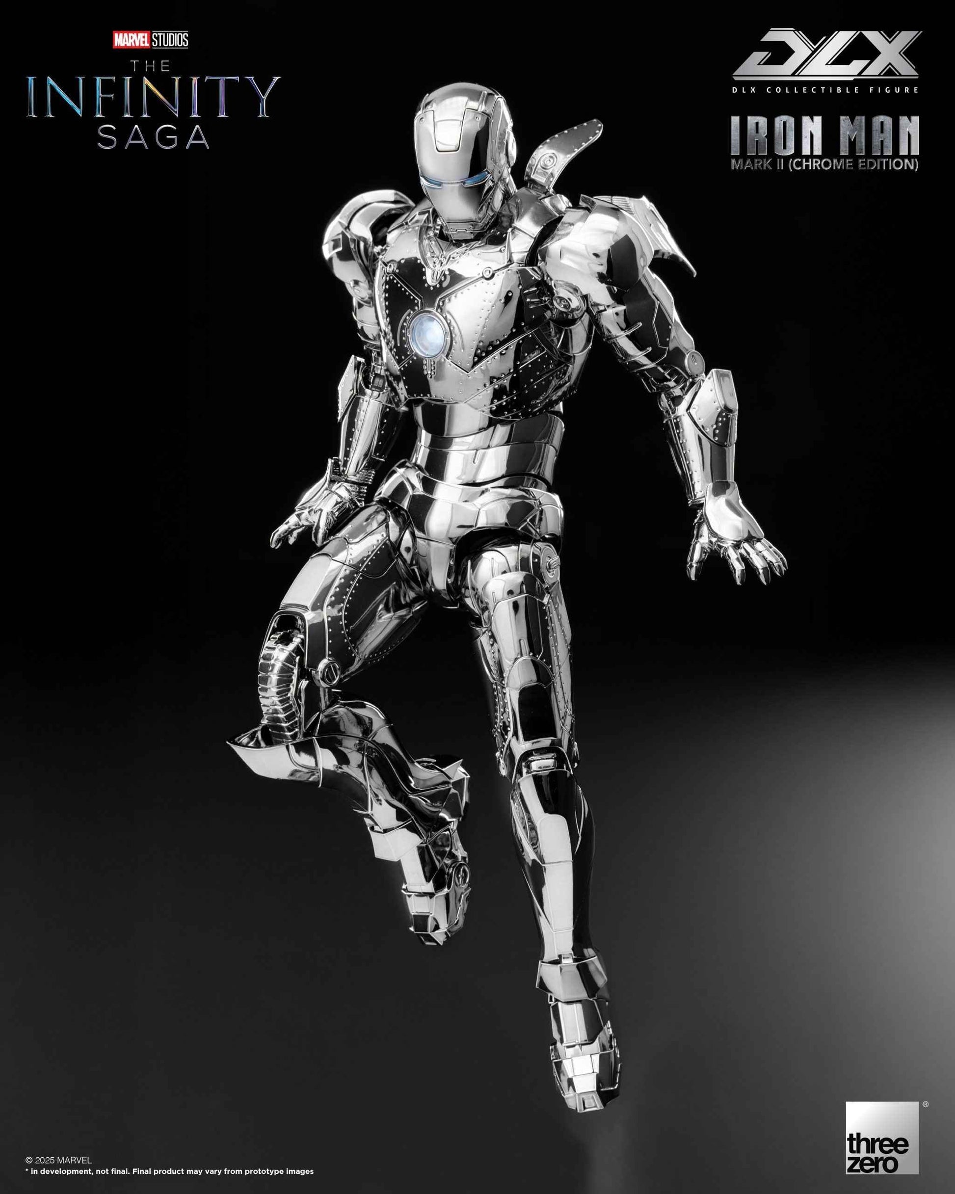 Marvel Threezero The Infinity Saga DLX Iron Man Mark 2 Chrome Edition 3Z09240C0 Licensed Action Figure