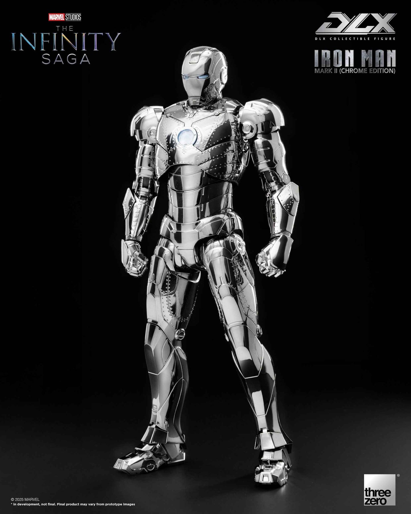 Marvel Threezero The Infinity Saga DLX Iron Man Mark 2 Chrome Edition 3Z09240C0 Licensed Action Figure