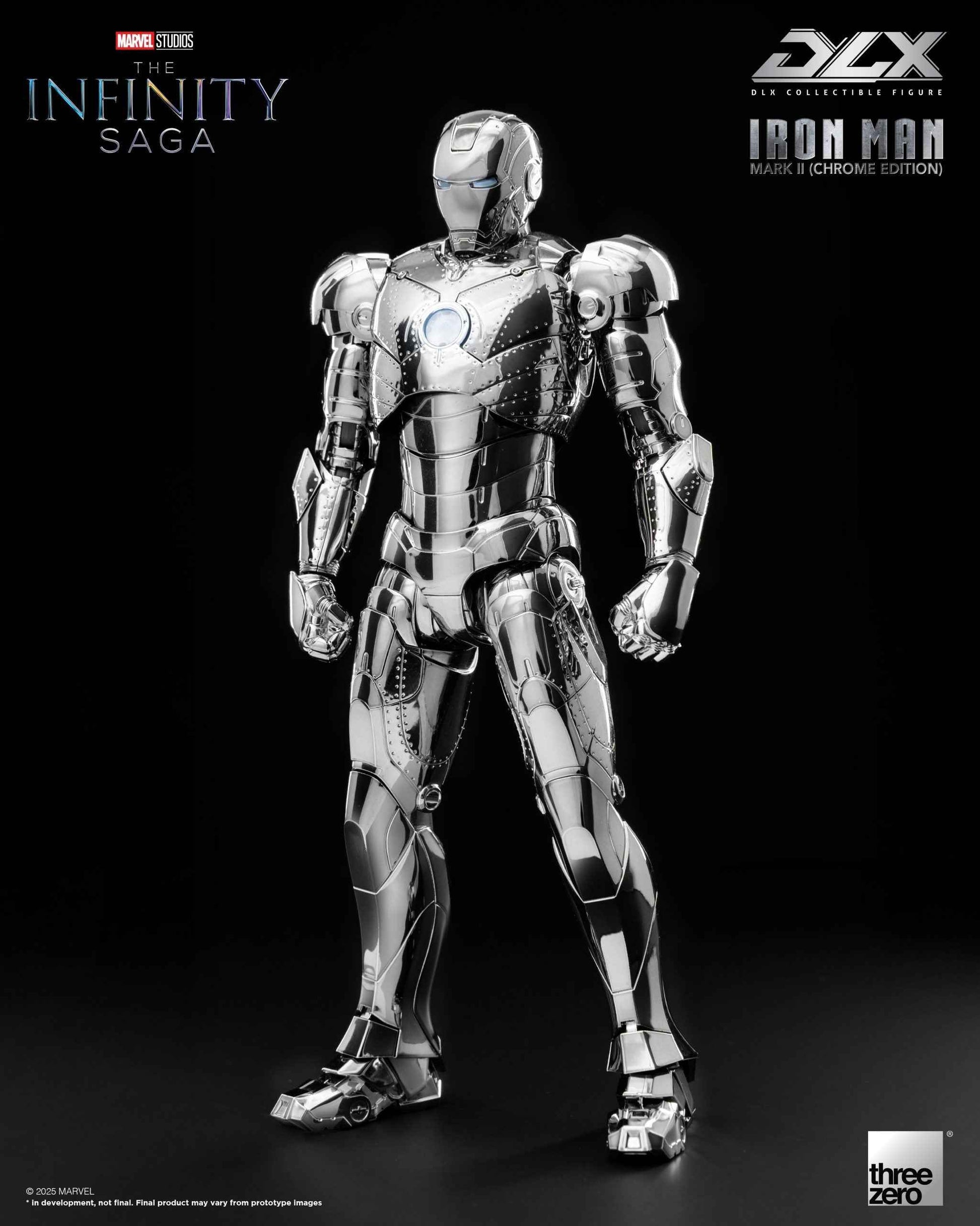 Marvel Threezero The Infinity Saga DLX Iron Man Mark 2 Chrome Edition 3Z09240C0 Licensed Action Figure