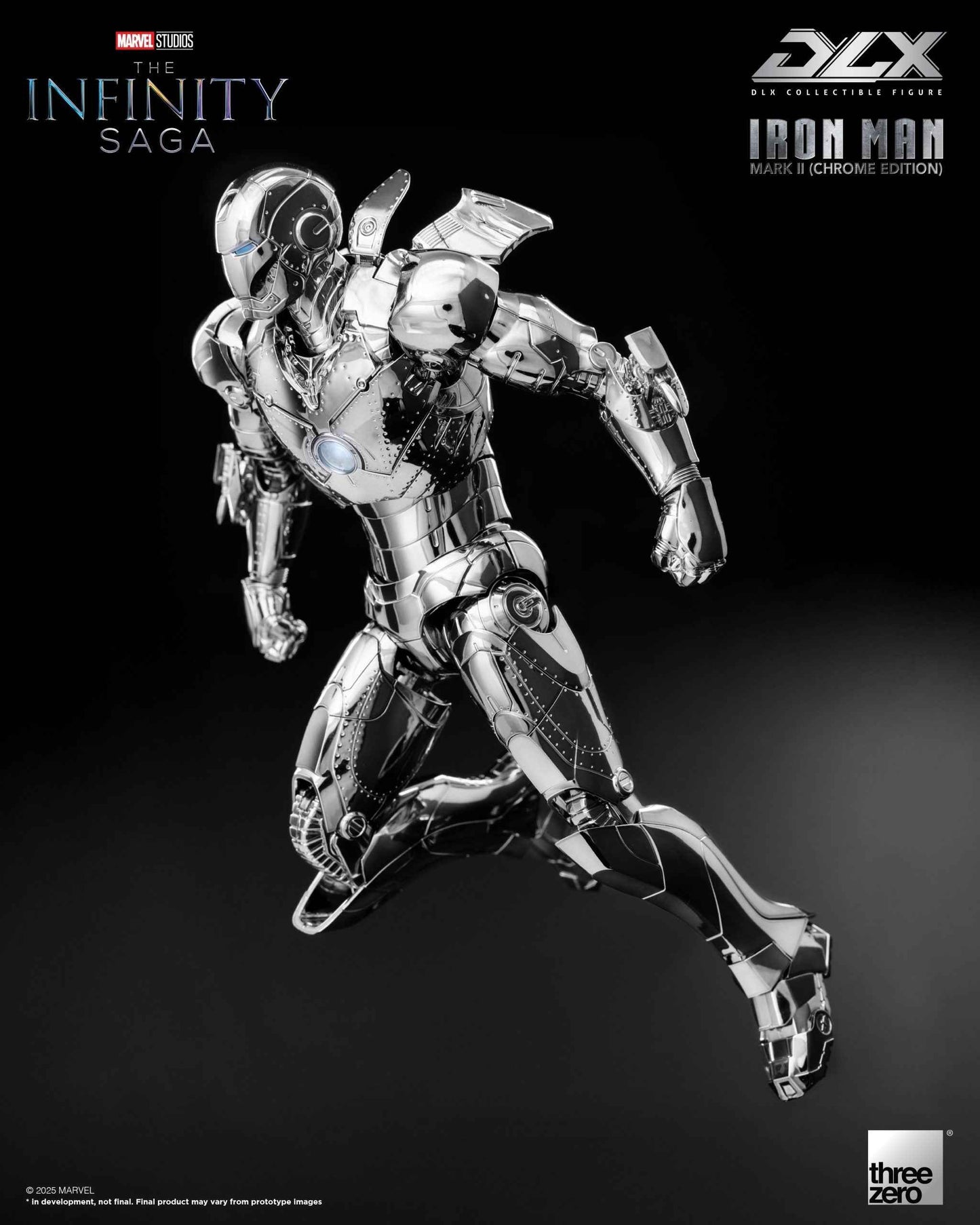 Marvel Threezero The Infinity Saga DLX Iron Man Mark 2 Chrome Edition 3Z09240C0 Licensed Action Figure