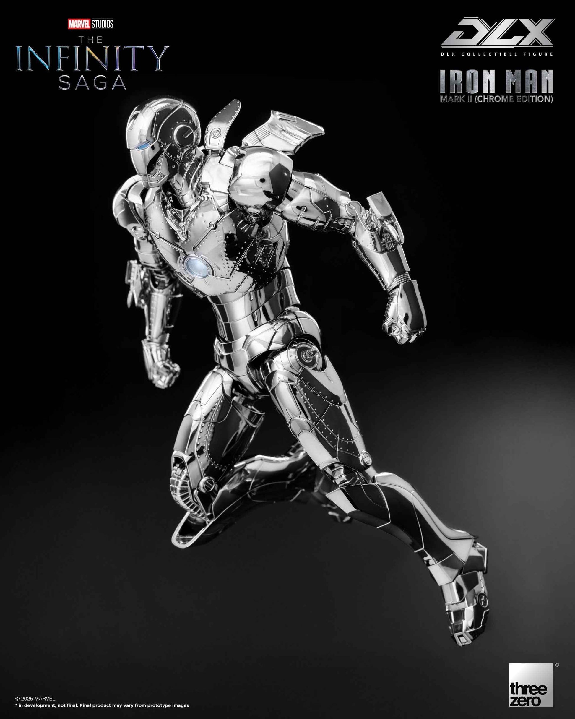 Marvel Threezero The Infinity Saga DLX Iron Man Mark 2 Chrome Edition 3Z09240C0 Licensed Action Figure