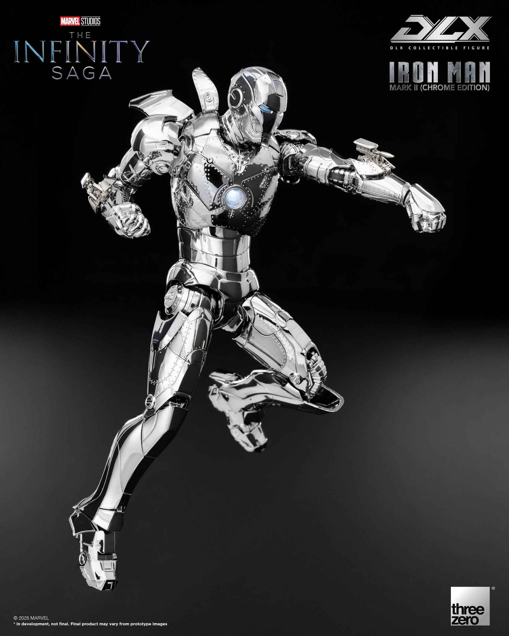 Marvel Threezero The Infinity Saga DLX Iron Man Mark 2 Chrome Edition 3Z09240C0 Licensed Action Figure