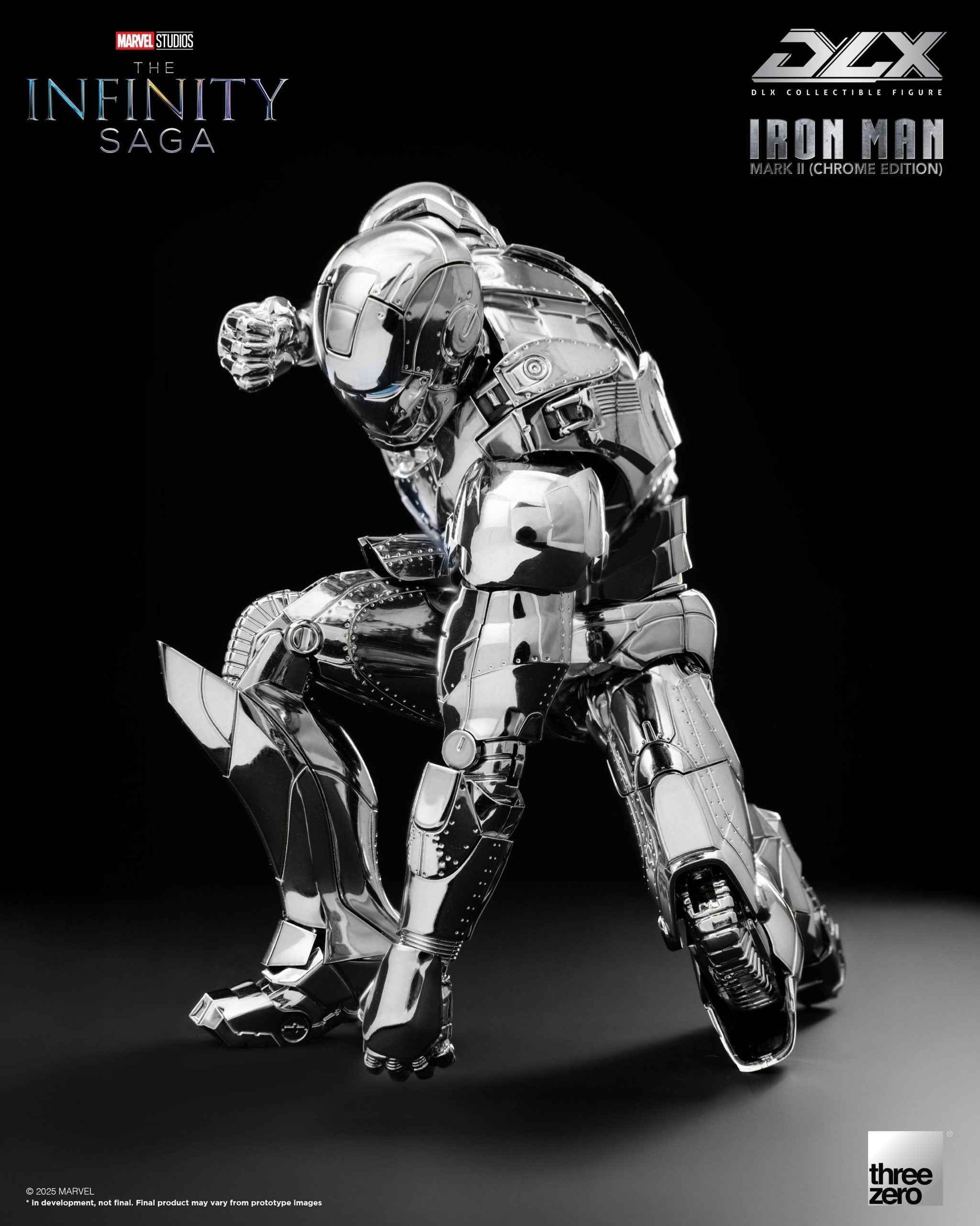 Marvel Threezero The Infinity Saga DLX Iron Man Mark 2 Chrome Edition 3Z09240C0 Licensed Action Figure