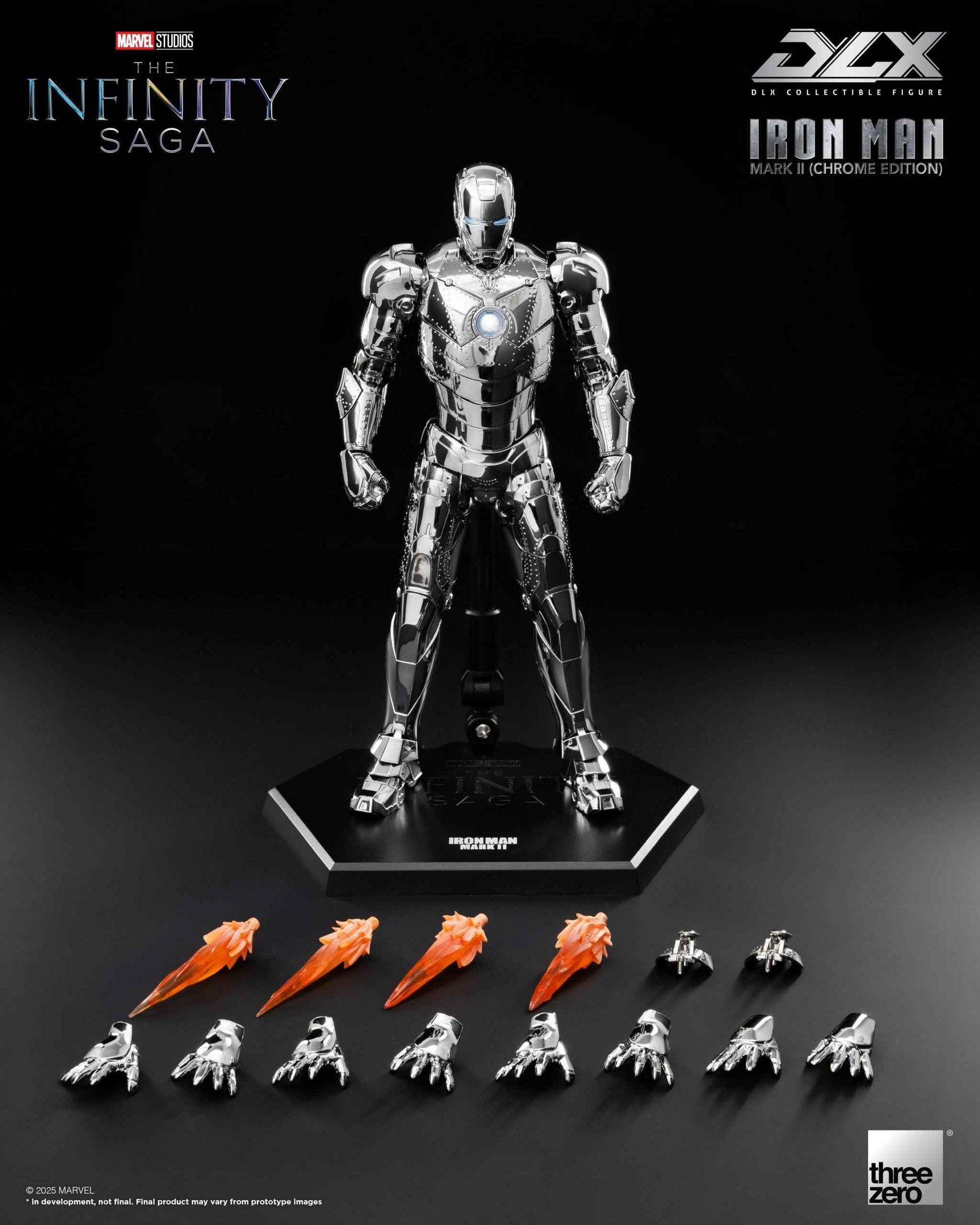 Marvel Threezero The Infinity Saga DLX Iron Man Mark 2 Chrome Edition 3Z09240C0 Licensed Action Figure