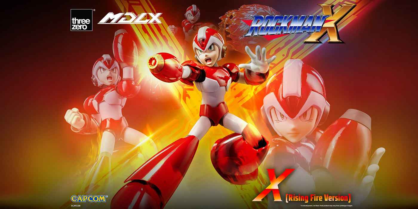 Mega Man Threezero X MDLX Rising Flame Edition Rockman EXE 3Z05760A0 Licensed Action Figure